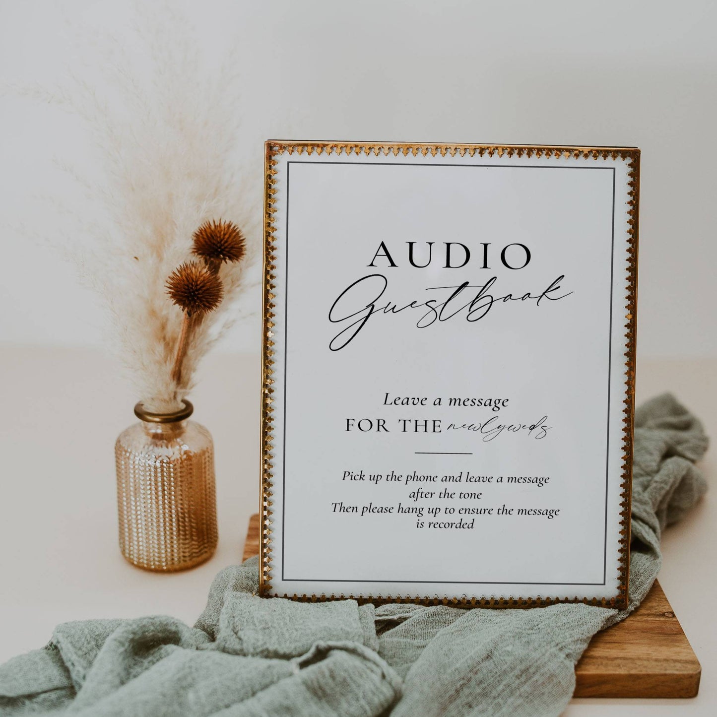 Audio Guestbook Wedding Sign Template (3 Styles Included)