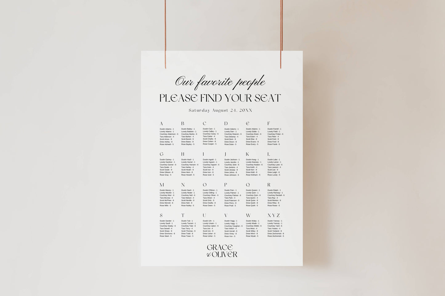 Large Modern Wedding Stationery & Reception Bundle - Grace