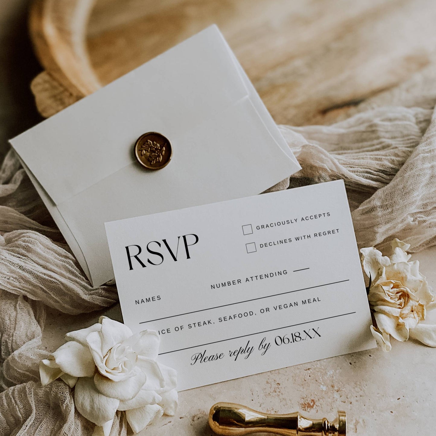 Arch Wedding Invitation Suite Template - Grace