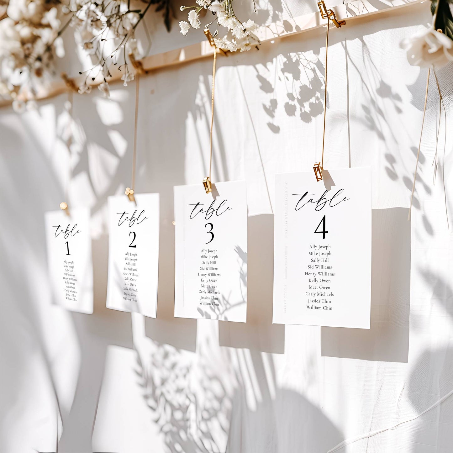 Modern Wedding Seating Chart Cards - Elianna
