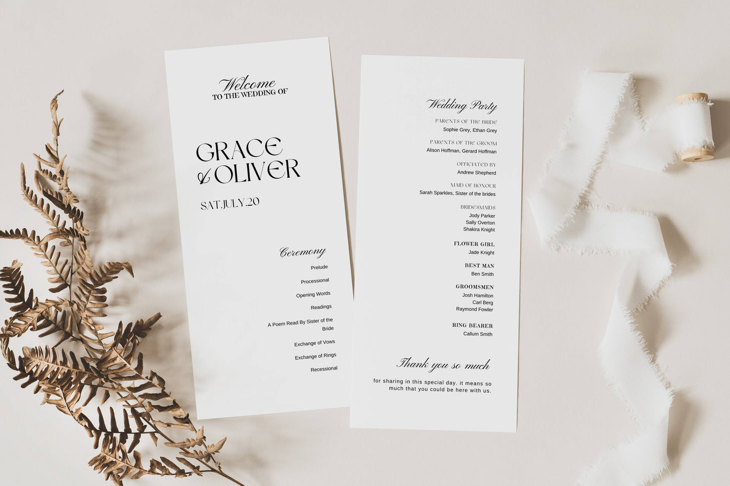 Large Modern Wedding Stationery & Reception Bundle - Grace