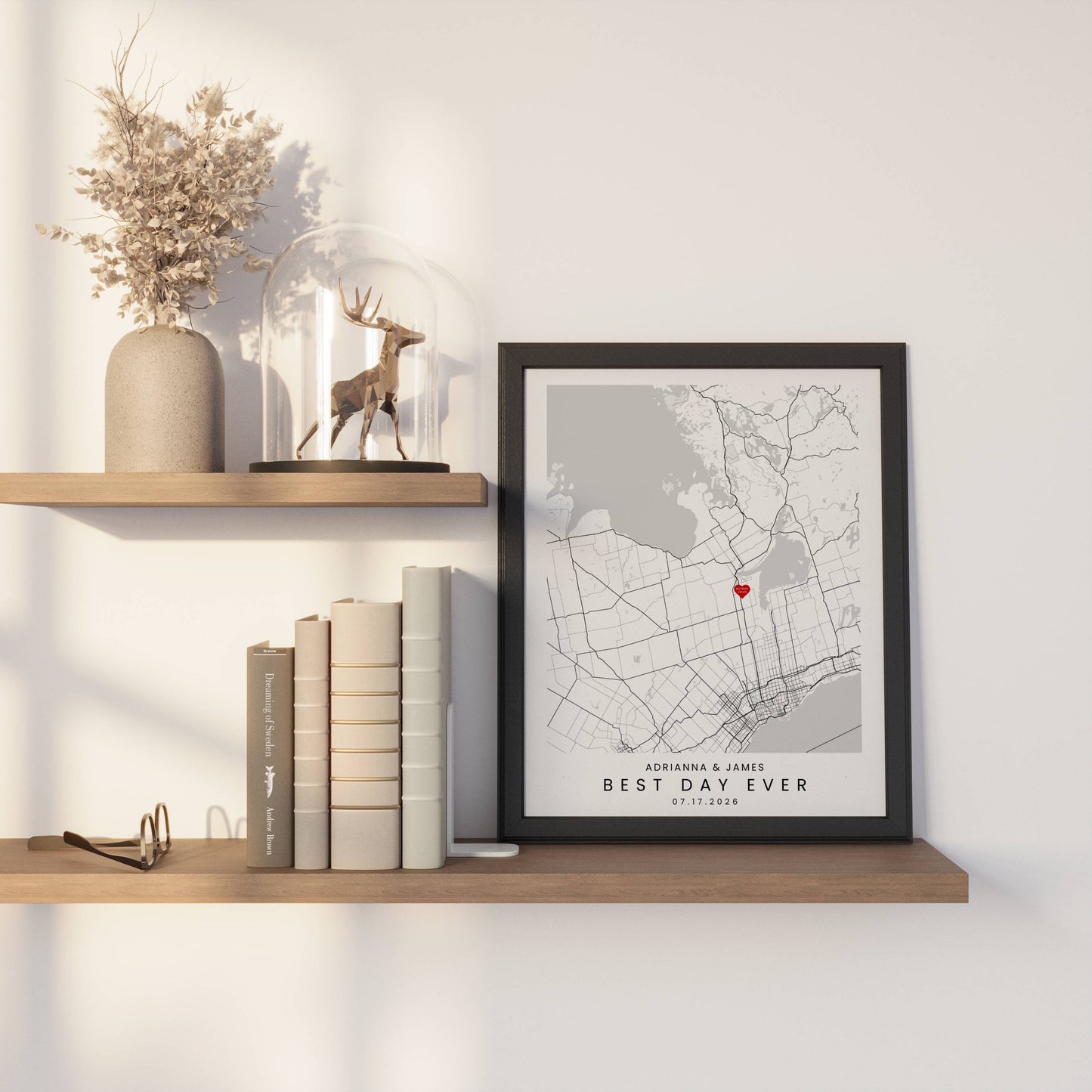 Custom Wedding Map Keepsake Digital Print 11x14"
