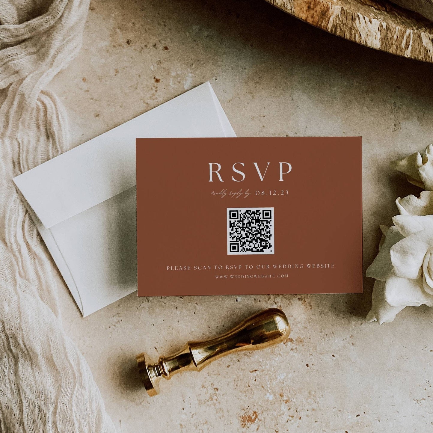 Boho Wedding Invitation Suite Template - Marisa