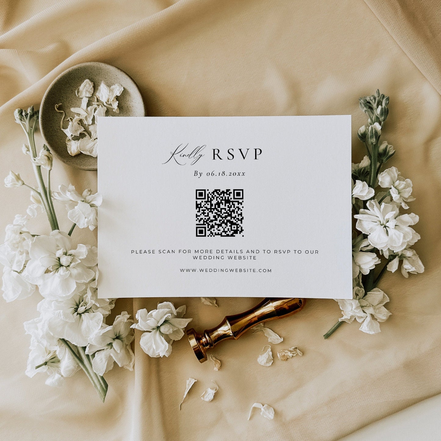 Minimalist Wedding Invitation Suite QR Code Template - Blair