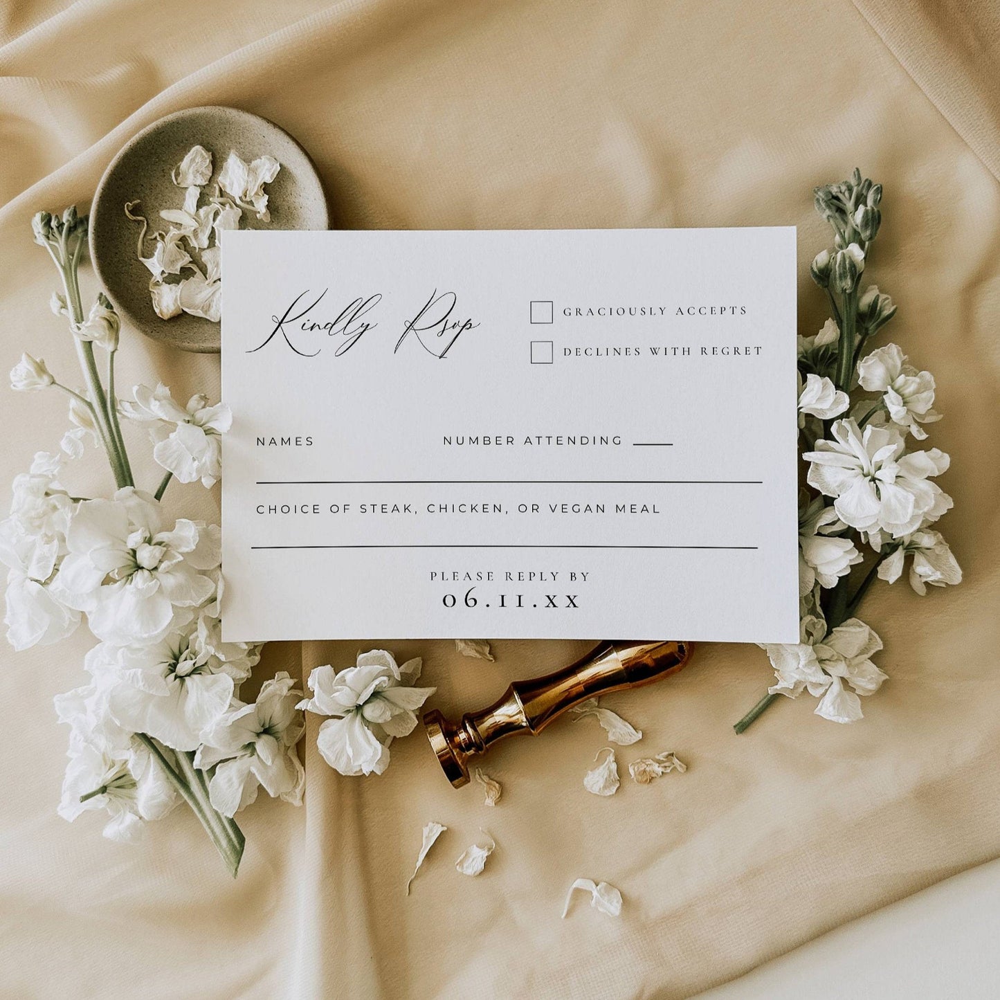 Intimate Wedding Invitation Suite Template -Blair