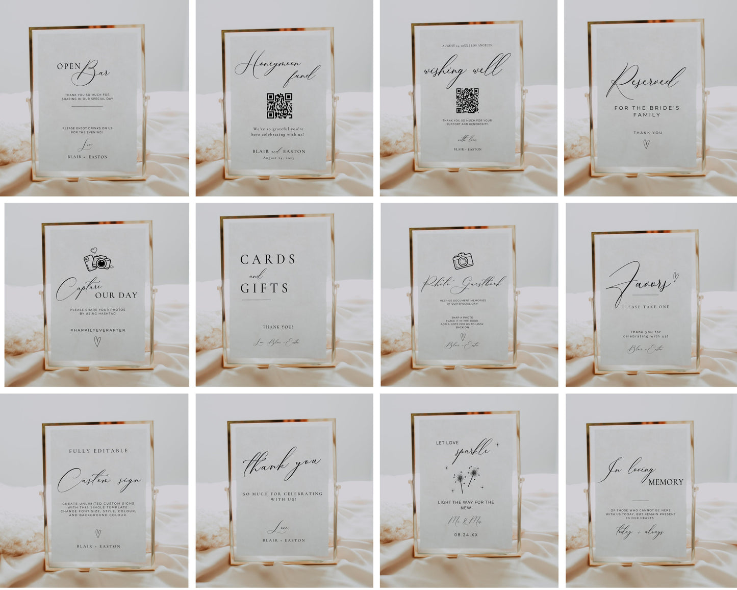 Ultimate Luxury Wedding Stationery & Reception Signage Bundle - Blair