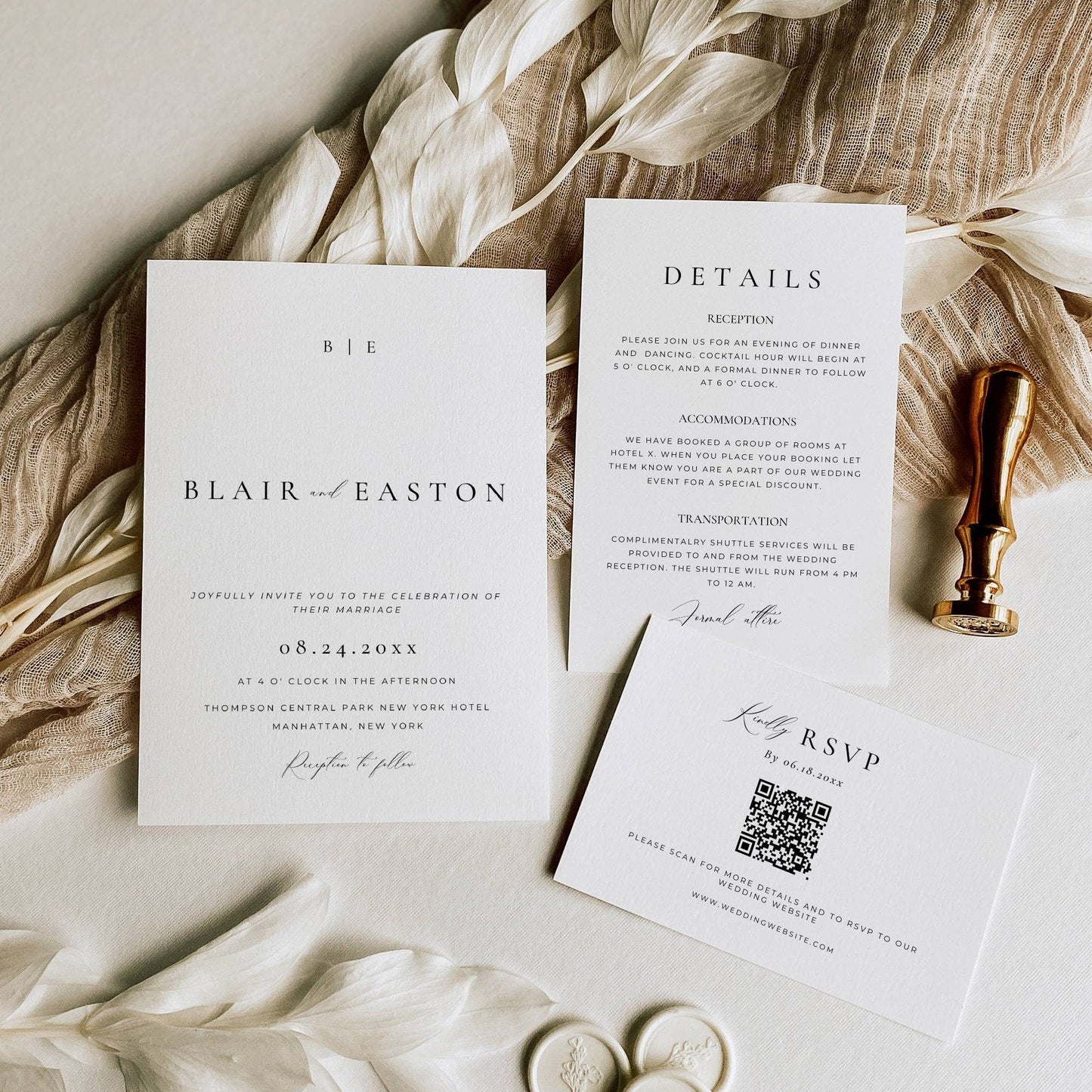 Ultimate Luxury Wedding Stationery & Reception Signage Bundle - Blair