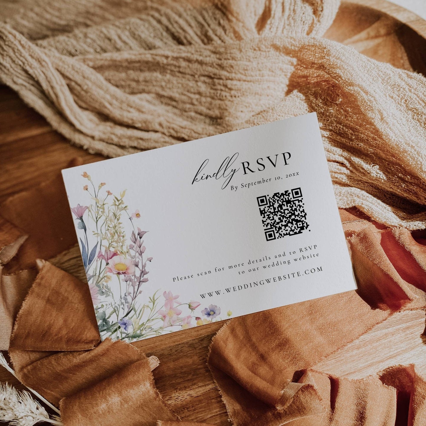 Summer Wildflower Wedding Invitation Suite - Aria