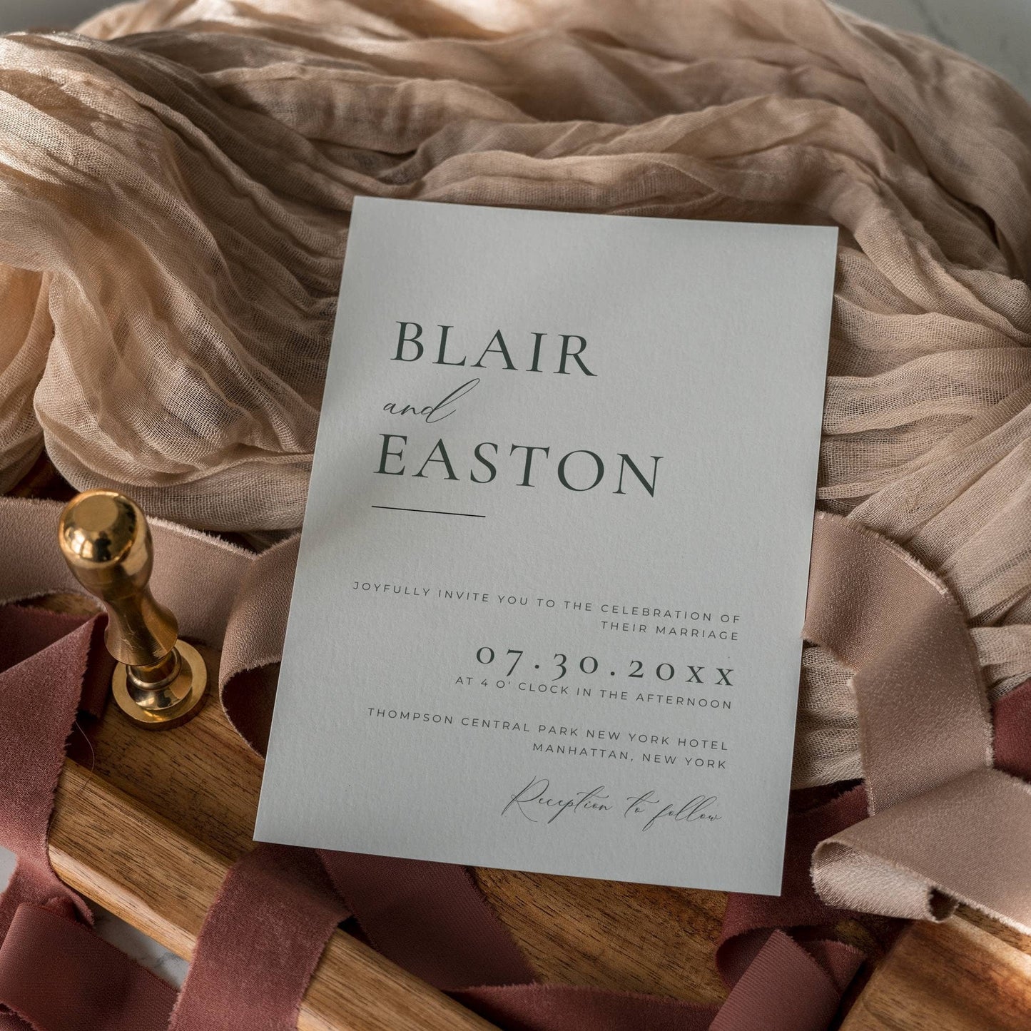 Sage Wedding Invitation Suite Template