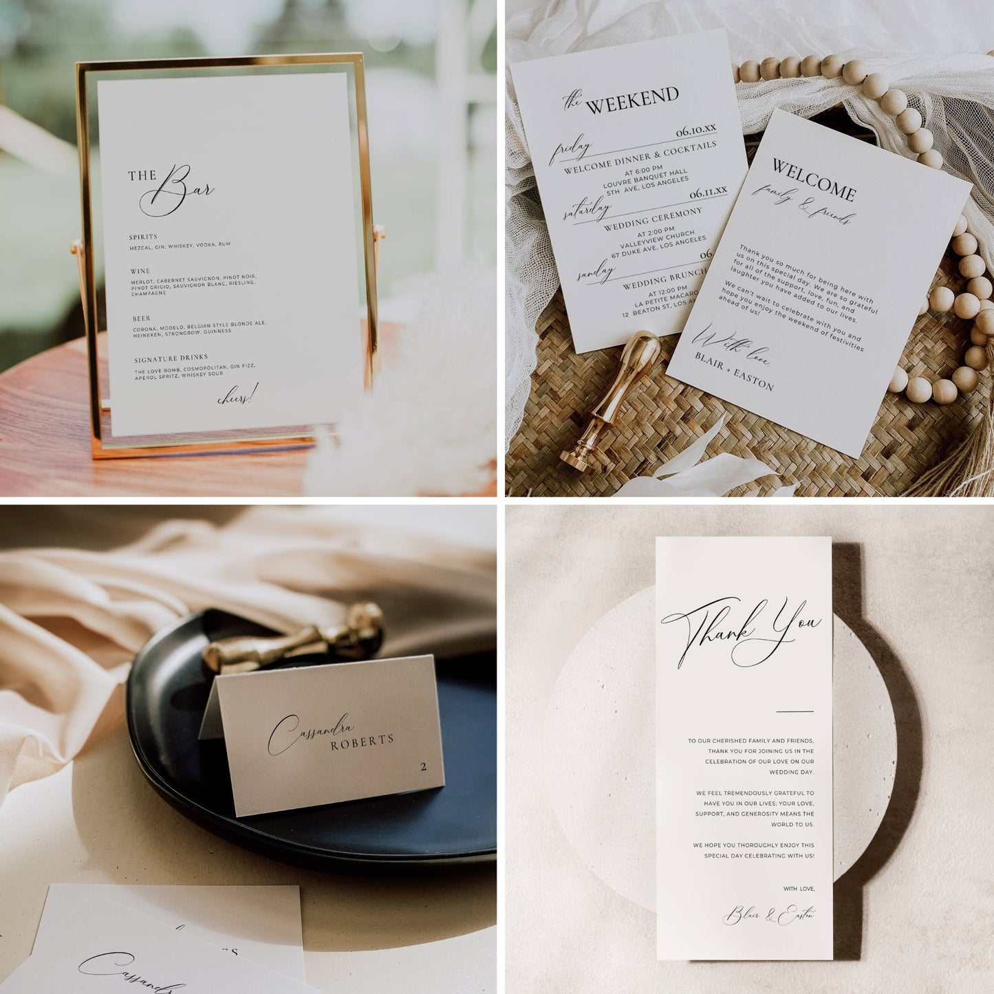 Ultimate Luxury Wedding Stationery & Reception Signage Bundle - Blair