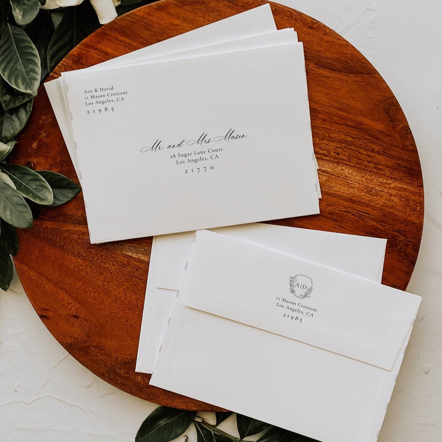 Luxury Monogram Envelope Address Label - Ava