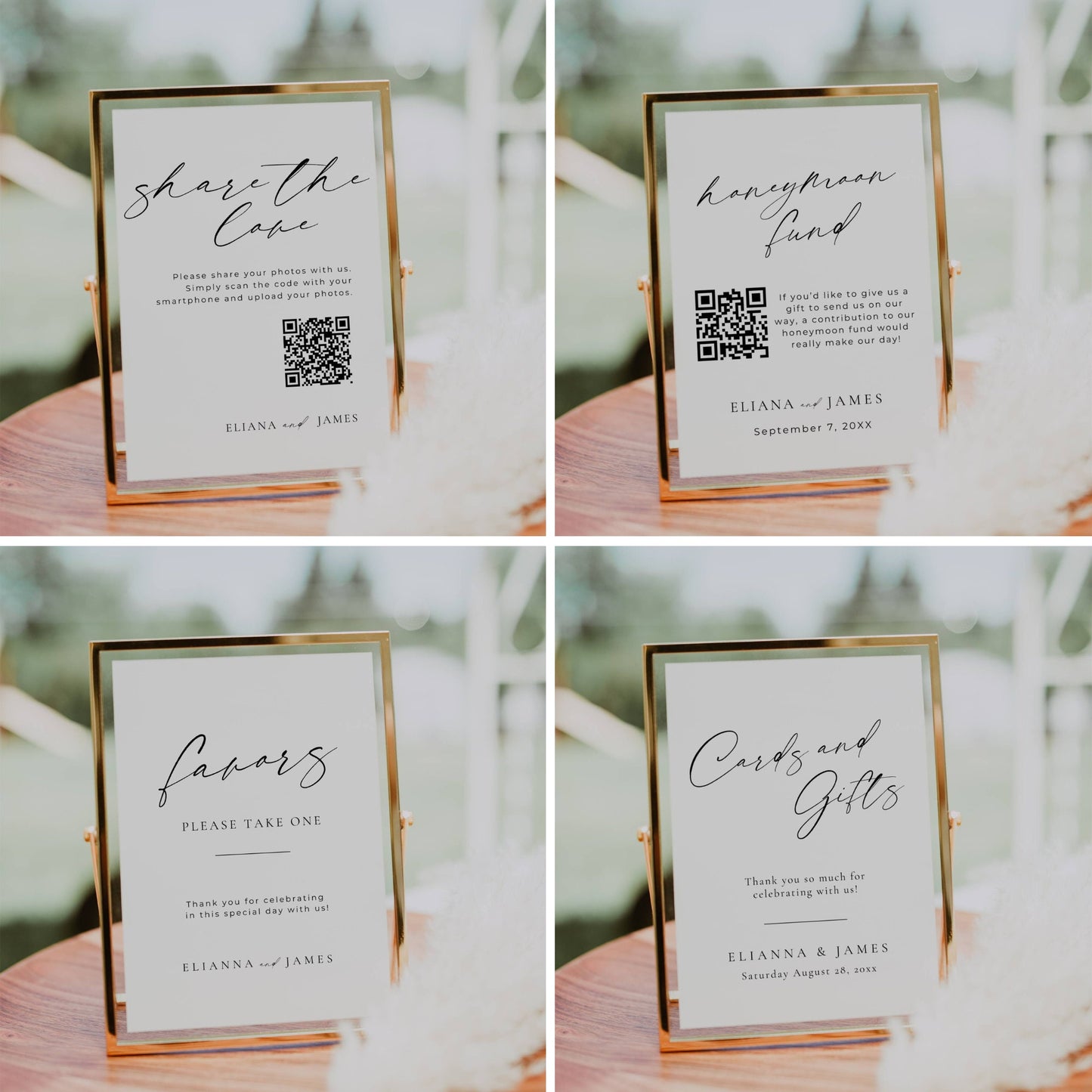 Luxury Wedding Reception Sign Bundle - Elianna