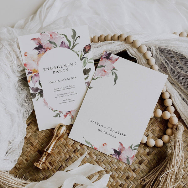 Olivia floral engagement party invitation