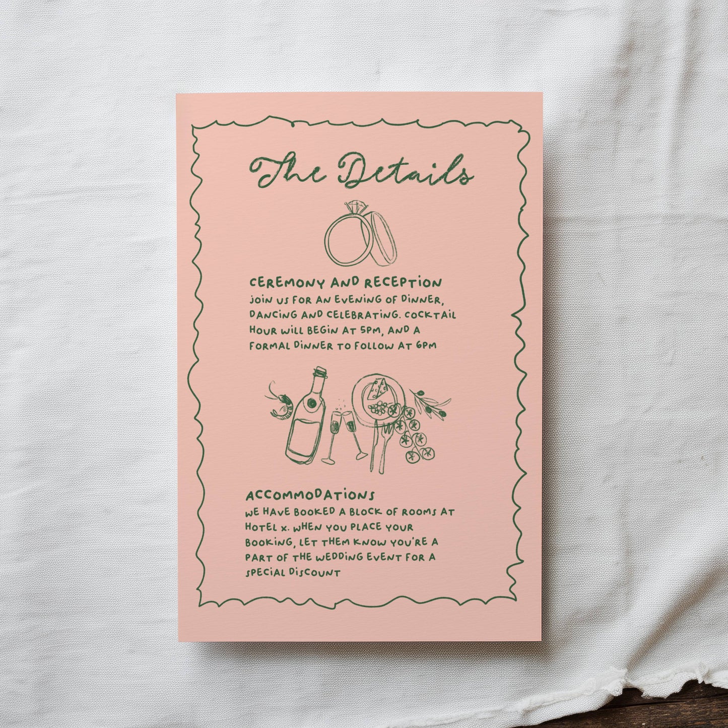 Modern Striped Hand Drawn Invitation Suite Template - Charlotte
