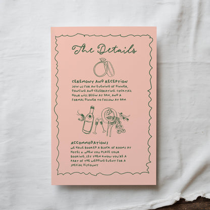 Modern Striped Hand Drawn Invitation Suite Template - Charlotte