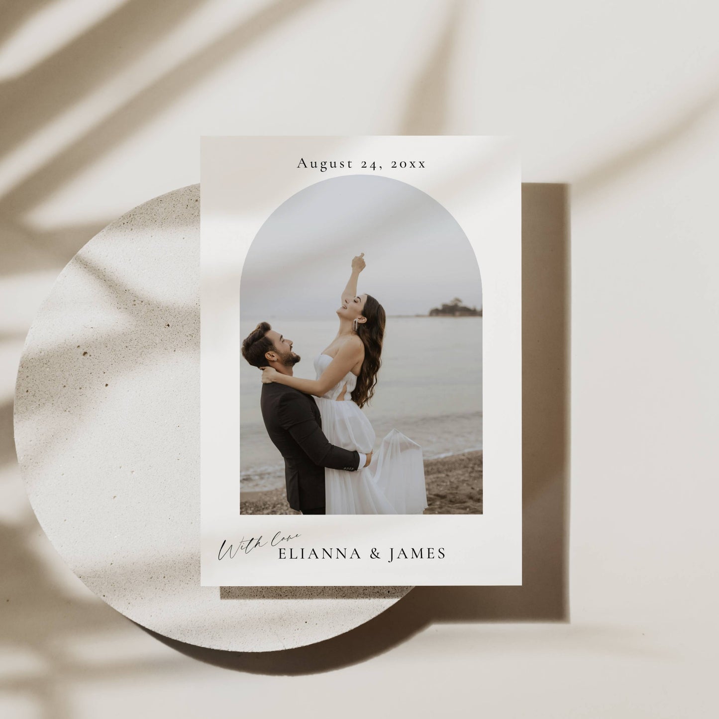 Wedding Photo Thank You Card Template (Double-Sided) - Elianna