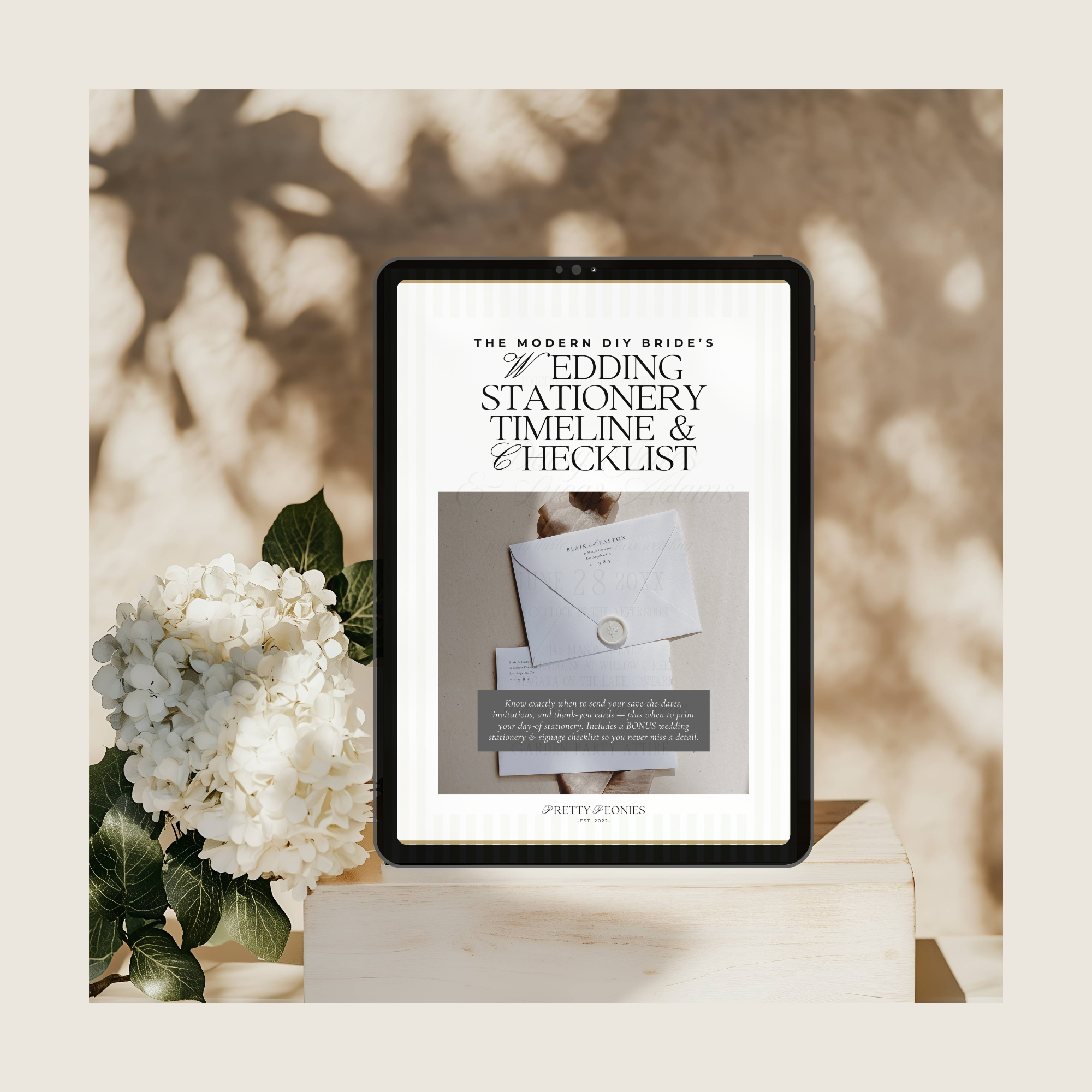 Wedding Stationery Timeline and Checklist mockup