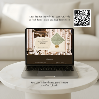 Wedding Website Template Canva | Elegant Italy Destination Theme - Amelia