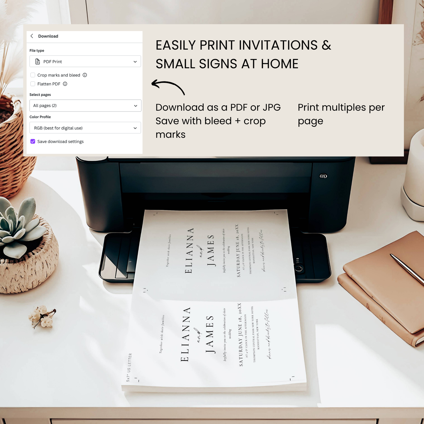 Espresso Wedding Invitation Suite Template - Sloane