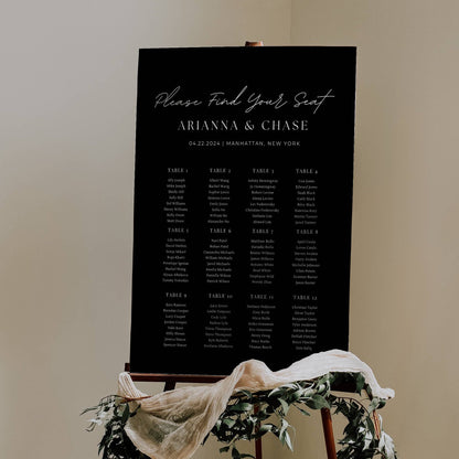 Ultimate Black Wedding Stationery & Reception Signage Bundle - Arianna