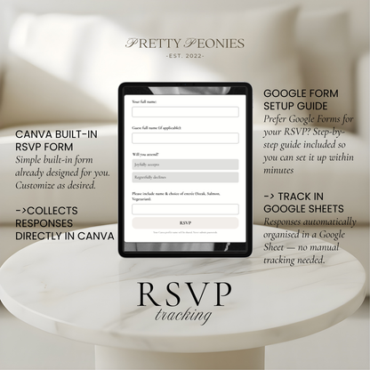 Wedding Website Template Canva | Modern Black and White Theme - Blair