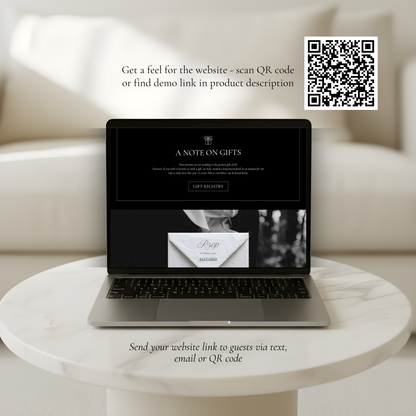 Wedding Website Template Canva | Modern Black and White Theme - Blair