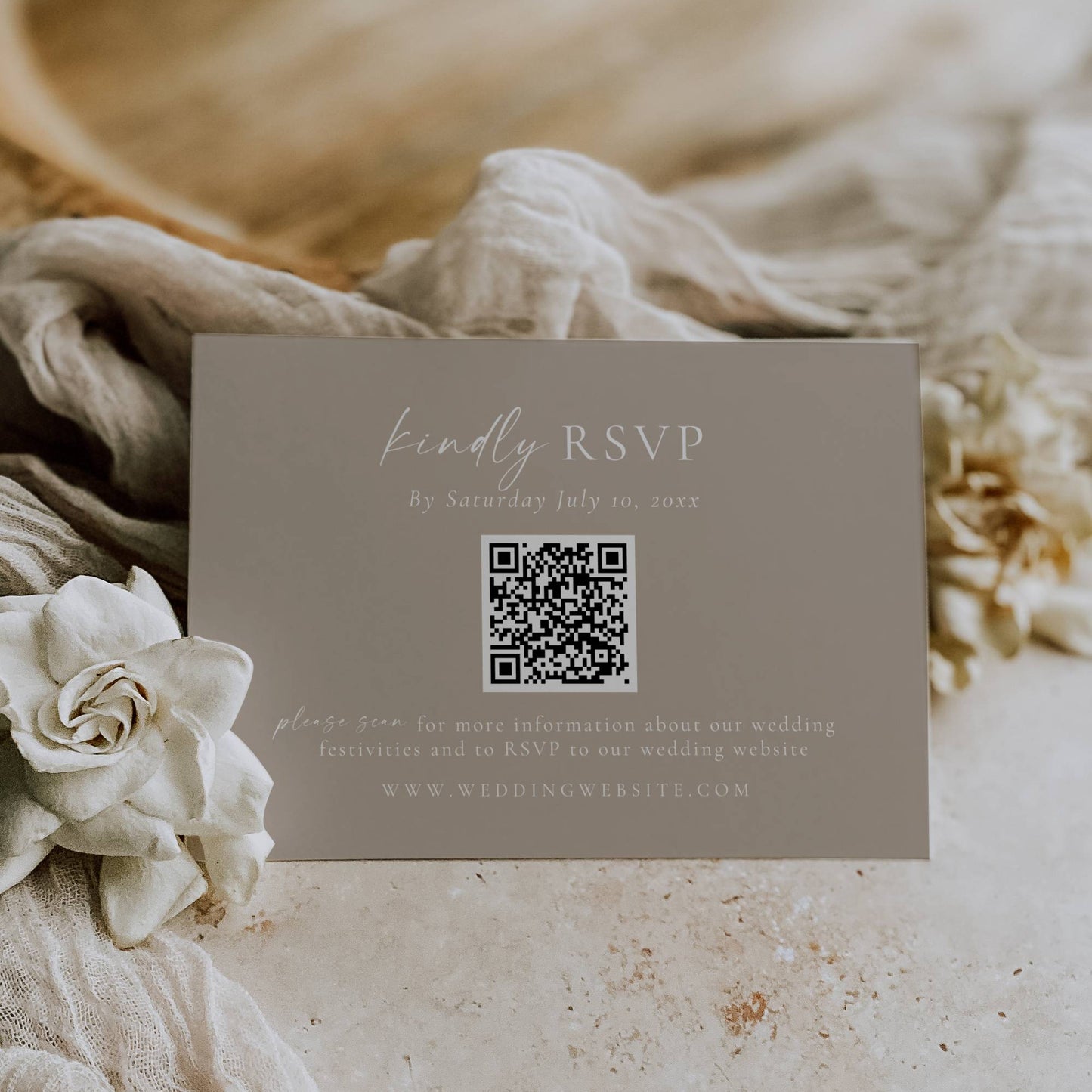 Boho Terracotta Wedding Invitation Suite Template - Charlotte