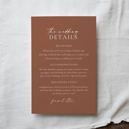 Boho Terracotta Wedding Invitation Suite Template - Charlotte