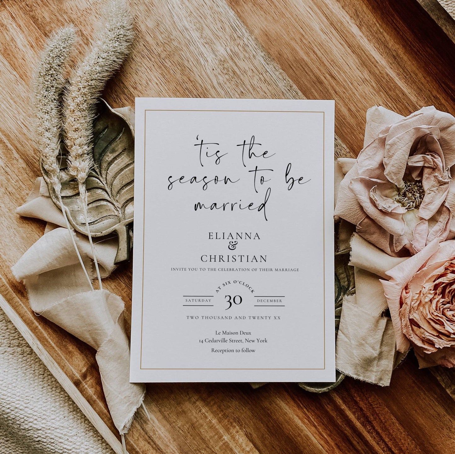 Holiday Wedding Invitation Template