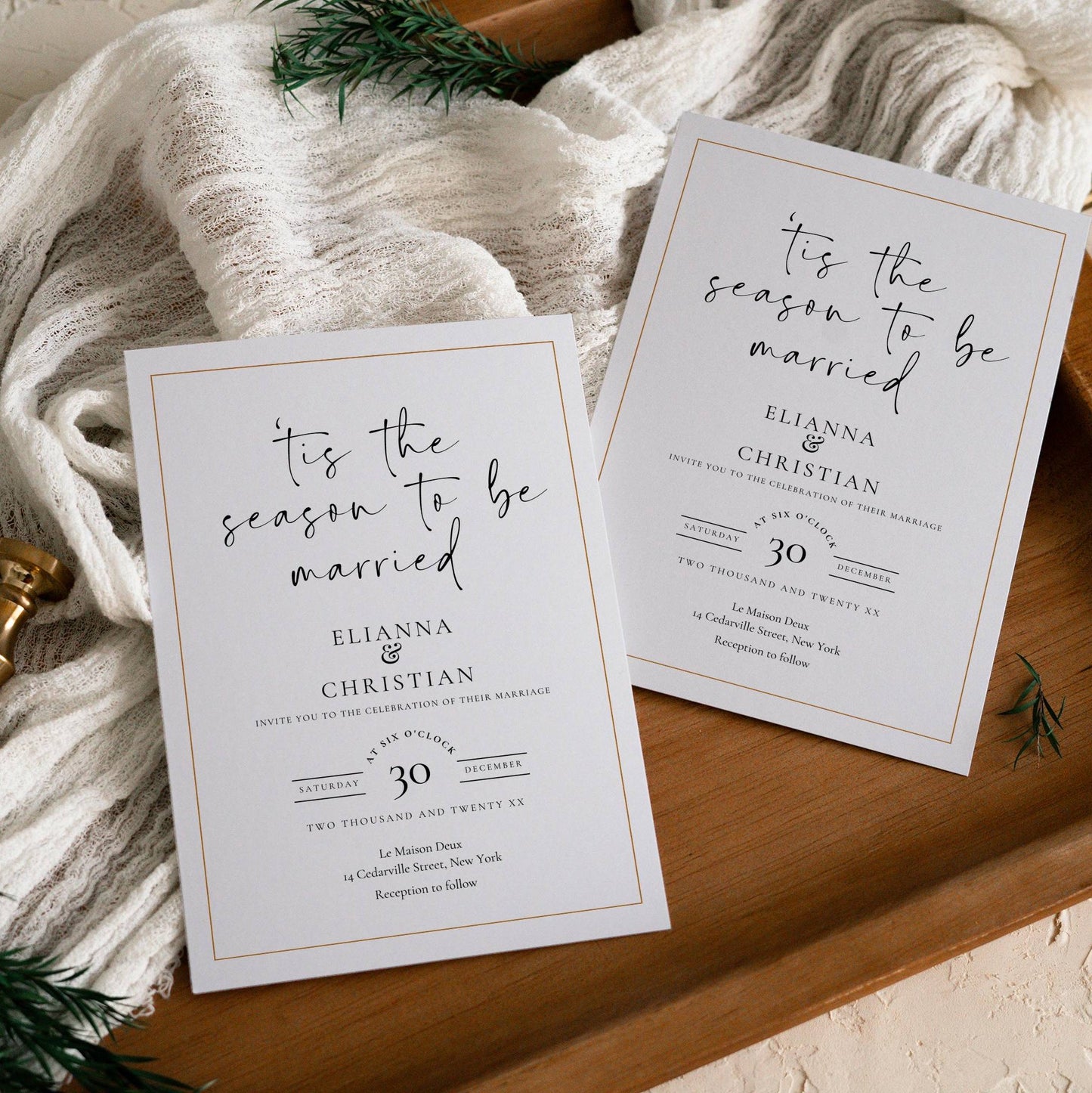 Holiday Wedding Invitation Template