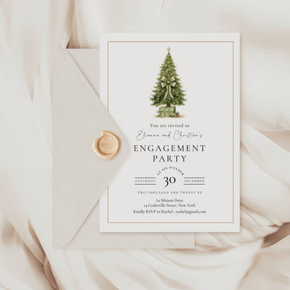 Christmas Engagement Party Invitation Template