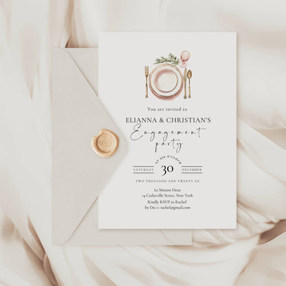 Holiday Engagement Party Invitation Template