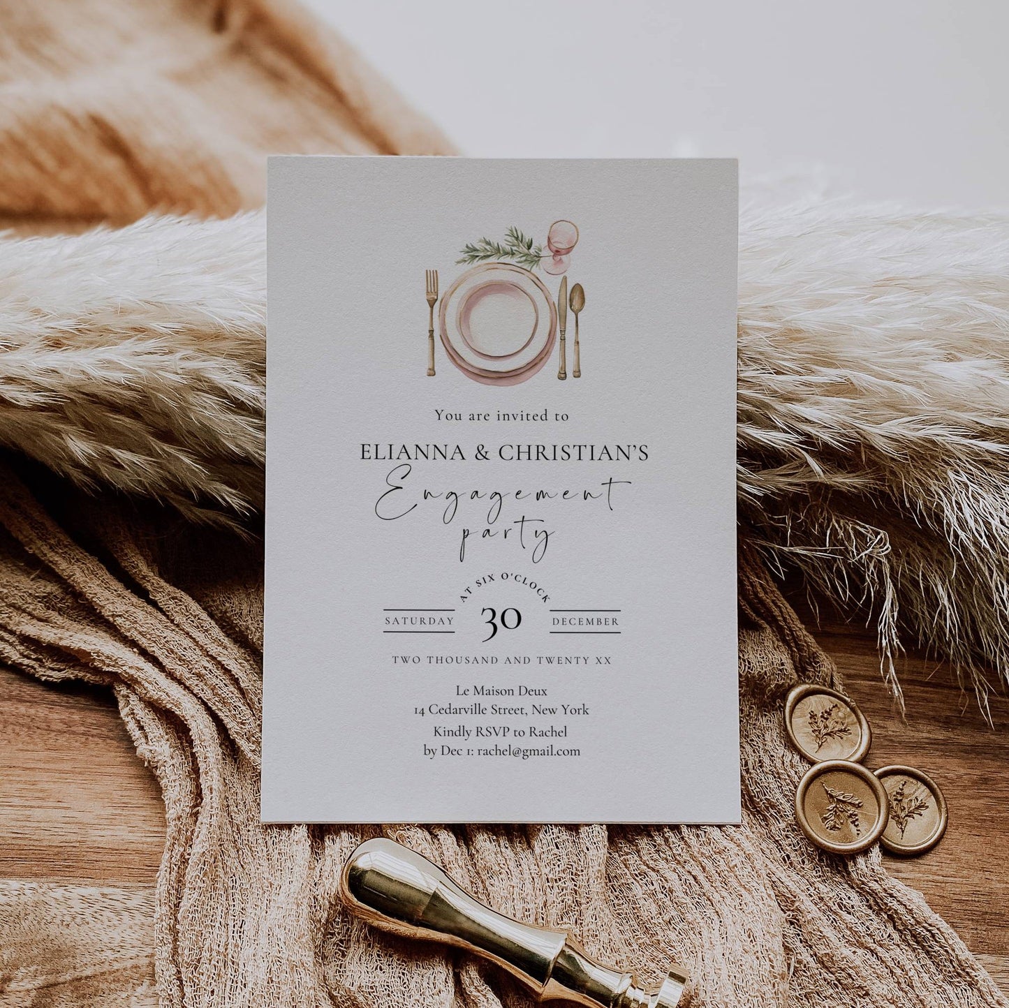 Holiday Engagement Party Invitation Template