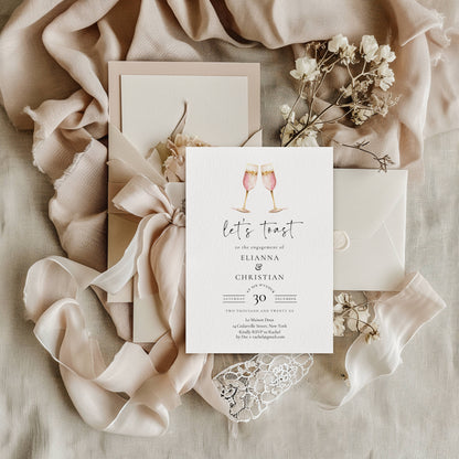 Let's Toast Engagement Party Invite Template