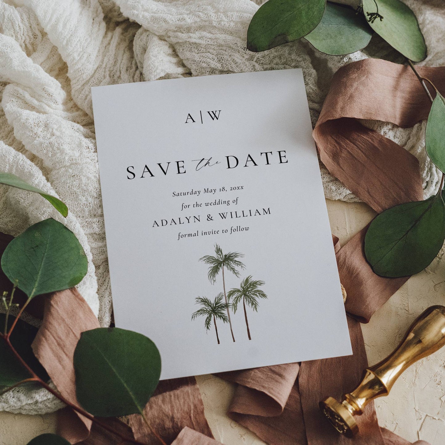 Mexico Destination Wedding Save the Date Template - Adalyn
