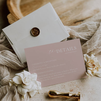 Blush Pink Wedding Invitation Suite Template - Blush Romance