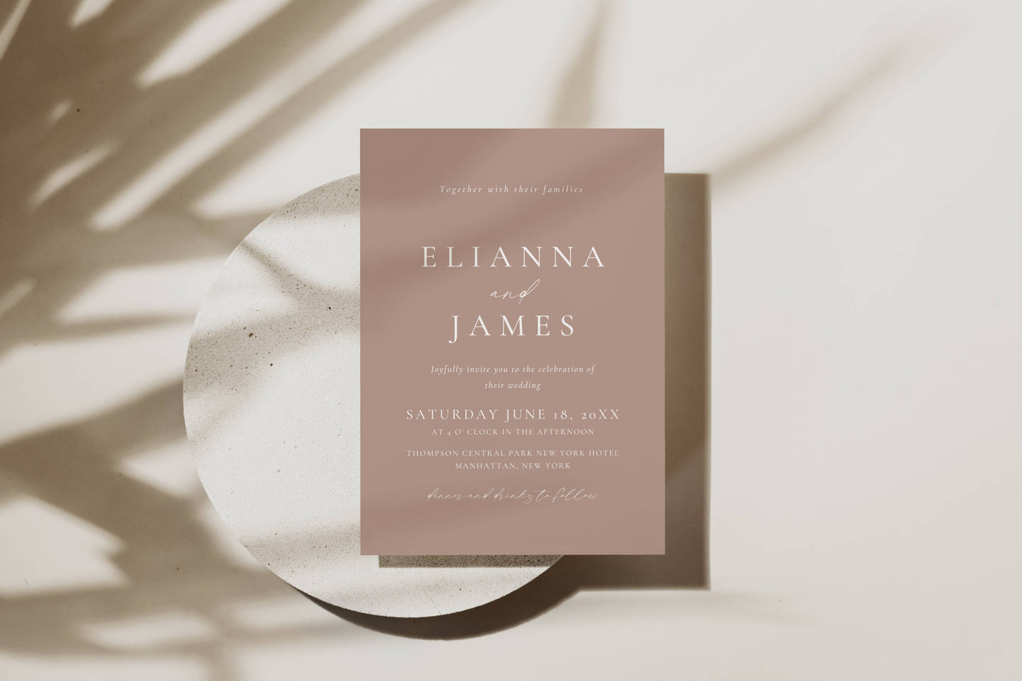 Blush Pink Wedding Invitation Suite Template - Blush Romance