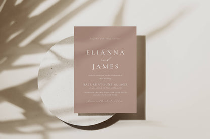 Blush Pink Wedding Invitation Suite Template - Blush Romance