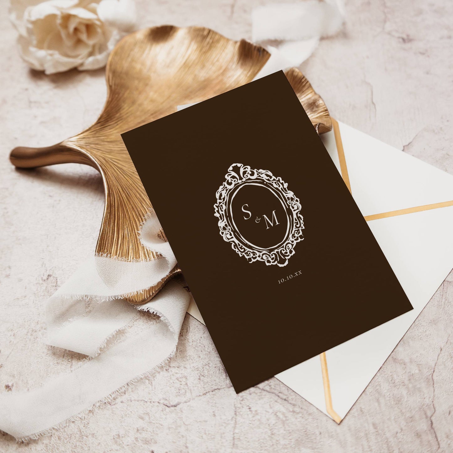 Espresso Wedding Invitation Suite Template - Sloane
