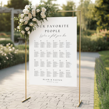 Alphabetical Wedding Seating Chart Template - Blair