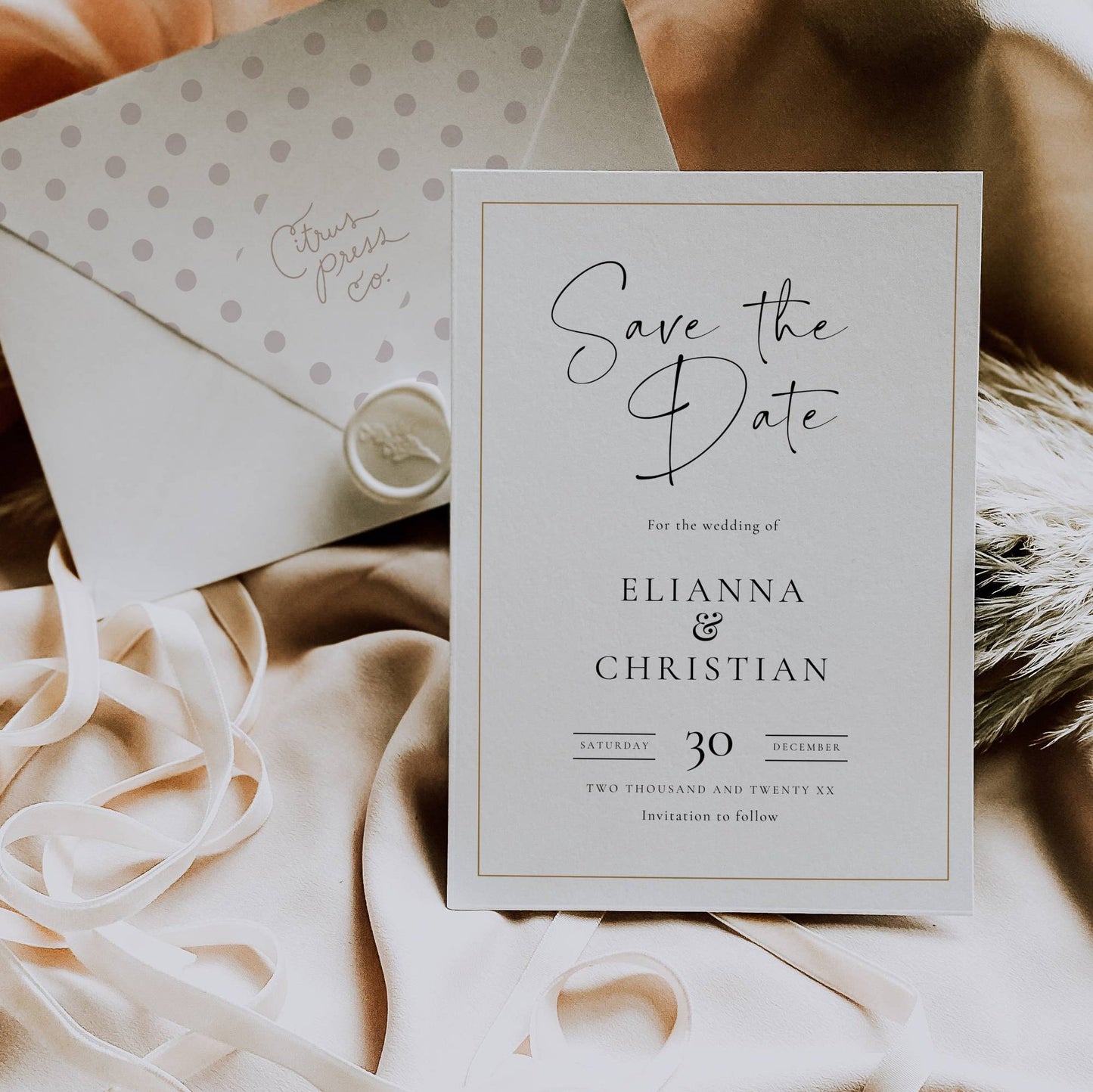Holiday Wedding Save the Date Template