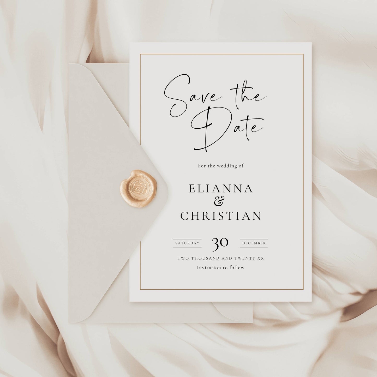 Holiday Wedding Save the Date Template