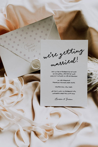 Handwritten Wedding Invitation Suite Template - Aurora