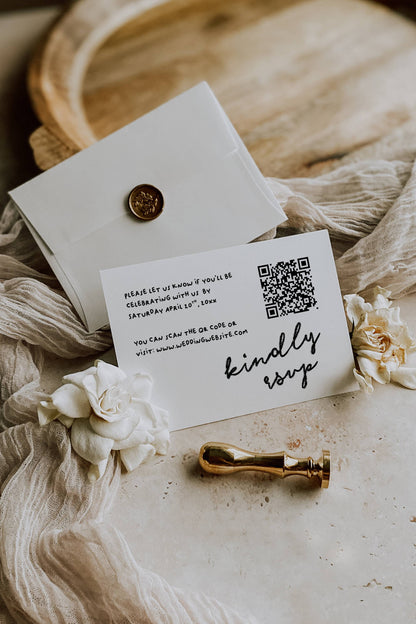 Handwritten Wedding Invitation Suite Template - Aurora