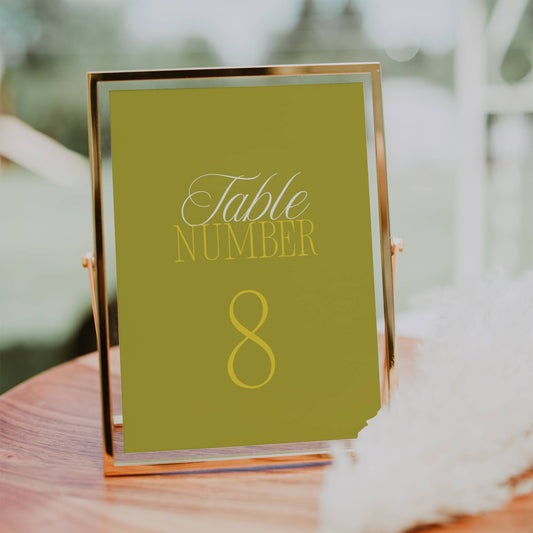 Island Citrus retro wedding table number