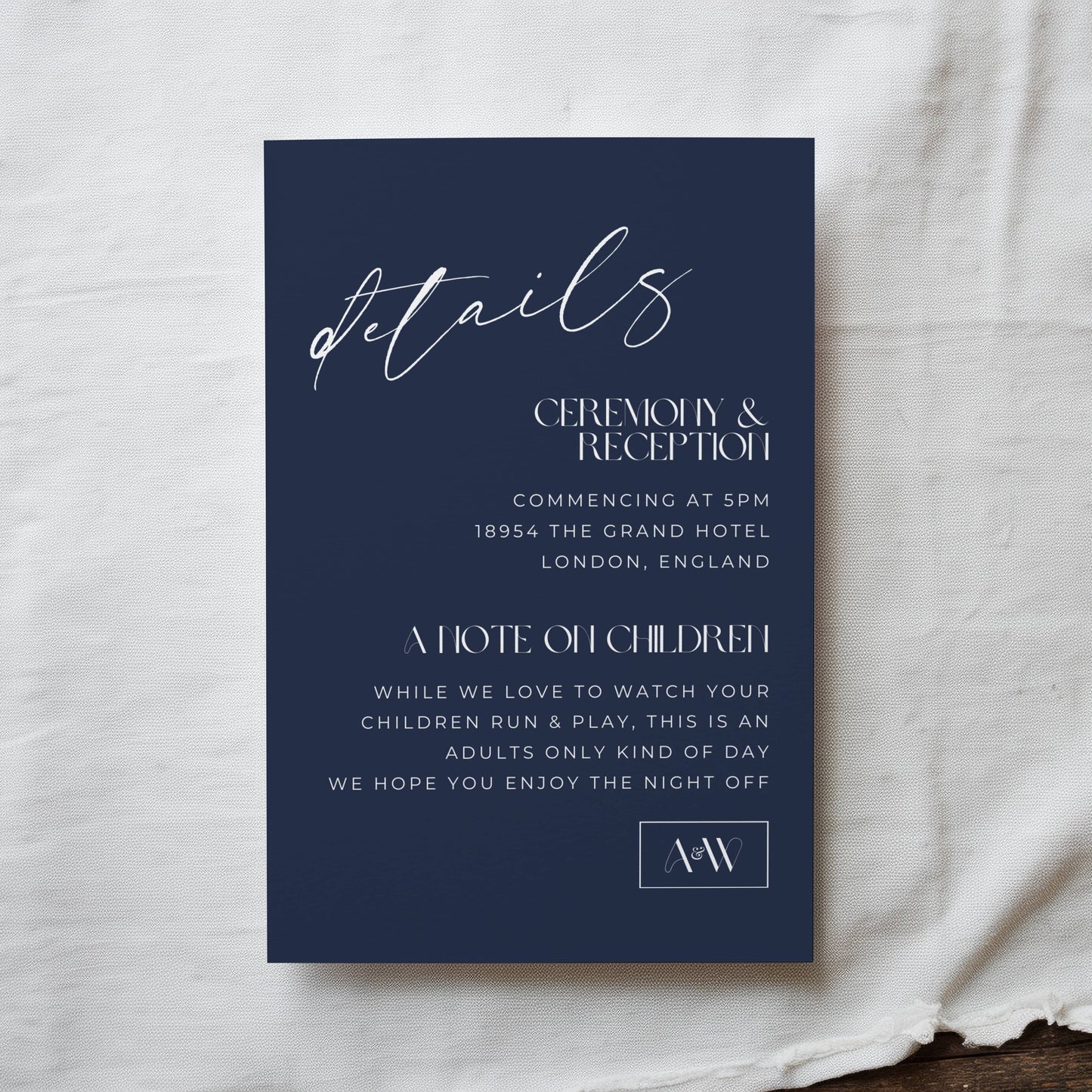 Terracotta & Navy Wildflower Wedding Invitation Suite Template -Amelia