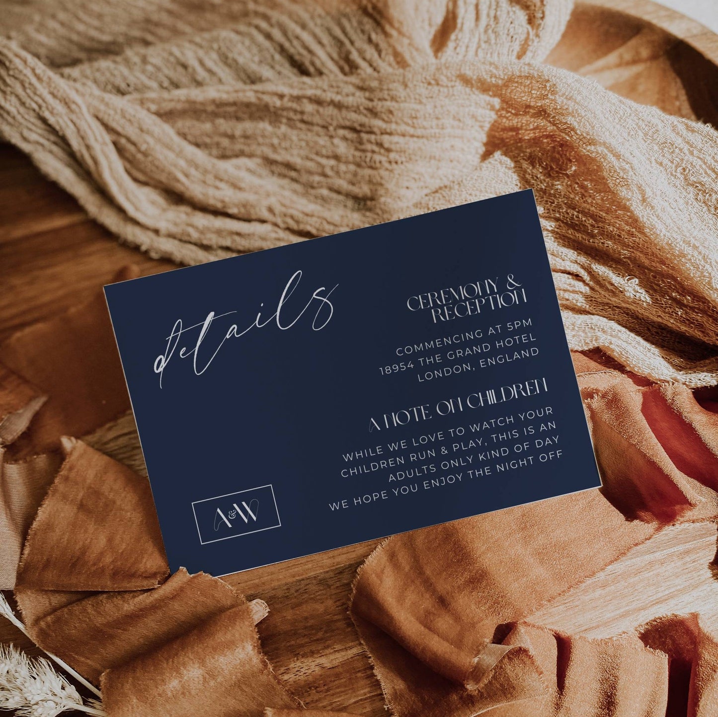 Small Terracotta and Navy Wildflower Wedding Reception Bundle - Amelia