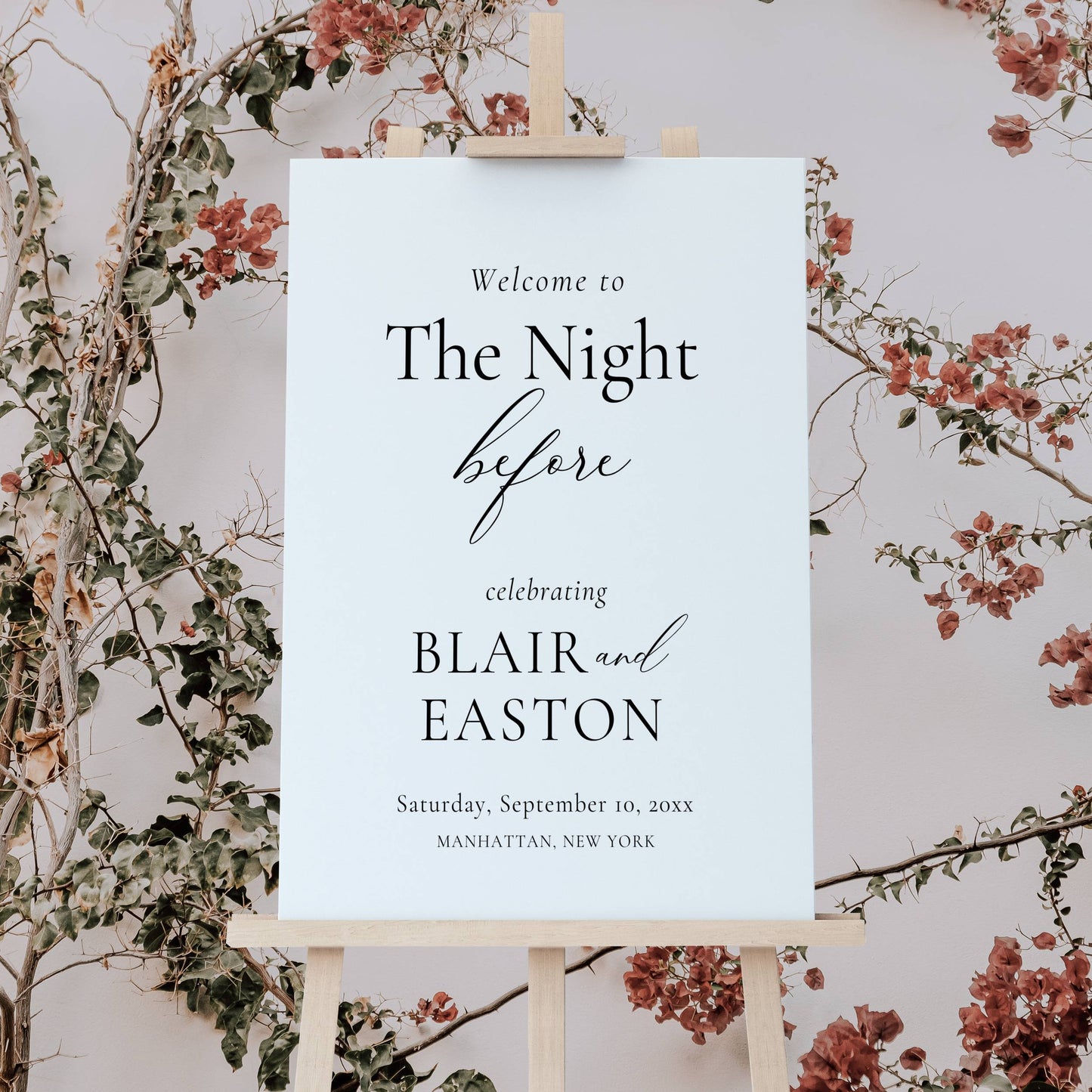 The Night Before Wedding Rehearsal Sign Template 18x24" & 24x36" - Blair