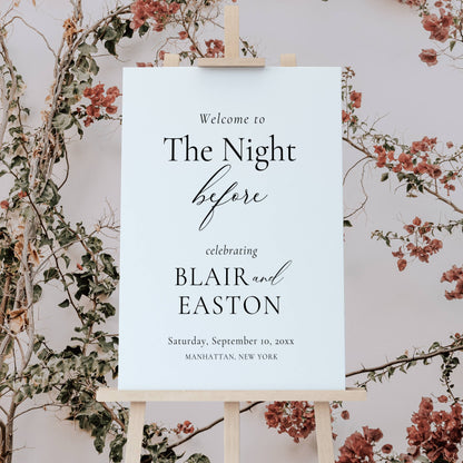 The Night Before Wedding Rehearsal Sign Template 18x24" & 24x36" - Blair