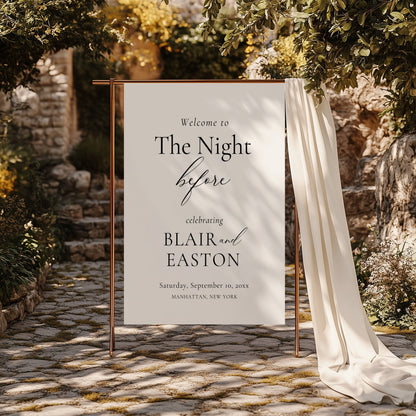 The Night Before Wedding Rehearsal Sign Template 18x24" & 24x36" - Blair